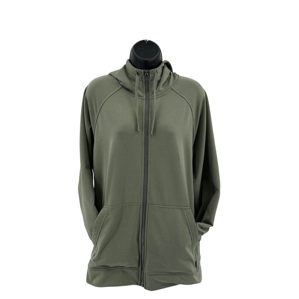 REI Co-op Hooded Jacket WMNS Large #23699-S22 Green Full Zip Long Sleeve Sporty